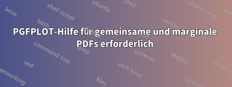PGFPLOT-Hilfe für gemeinsame und marginale PDFs erforderlich