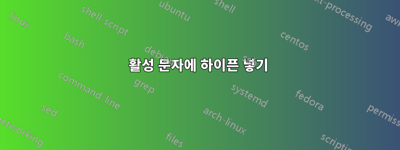 활성 문자에 하이픈 넣기