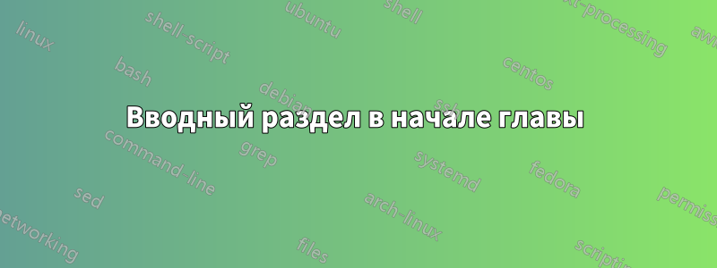 Вводный раздел в начале главы
