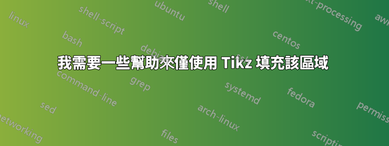 我需要一些幫助來僅使用 Tikz 填充該區域