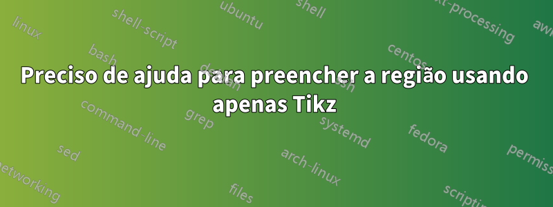 Preciso de ajuda para preencher a região usando apenas Tikz