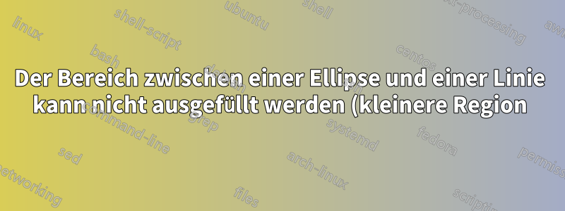Der Bereich zwischen einer Ellipse und einer Linie kann nicht ausgefüllt werden (kleinere Region)