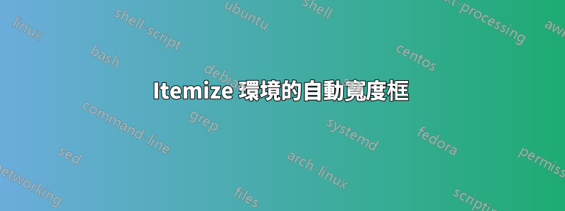 Itemize 環境的自動寬度框