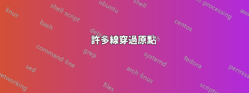 許多線穿過原點