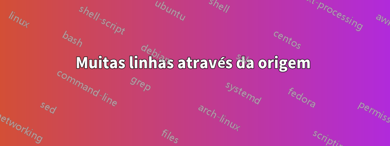 Muitas linhas através da origem