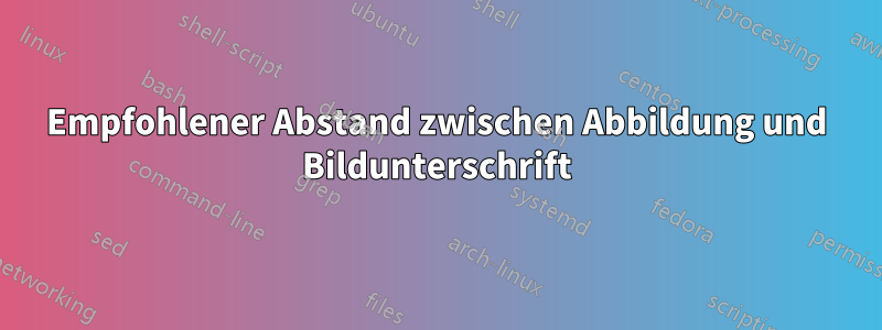 Empfohlener Abstand zwischen Abbildung und Bildunterschrift