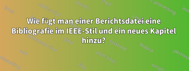 Wie fügt man einer Berichtsdatei eine Bibliografie im IEEE-Stil und ein neues Kapitel hinzu?