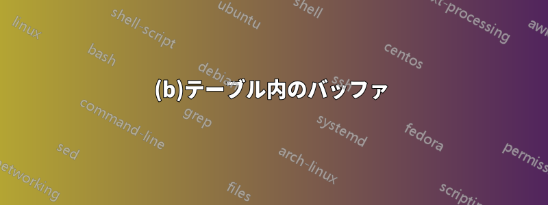 (b)テーブル内のバッファ