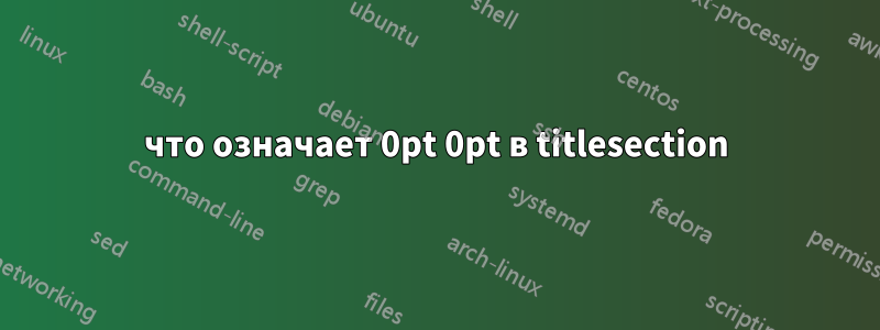 что означает 0pt 0pt в titlesection