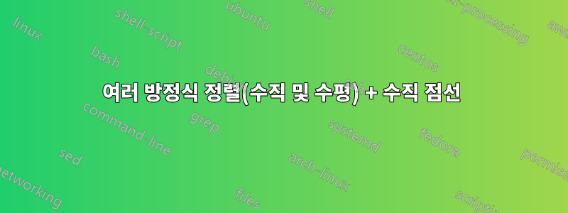 여러 방정식 정렬(수직 및 수평) + 수직 점선