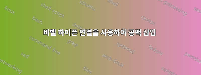 바벨 하이픈 연결을 사용하여 공백 삽입