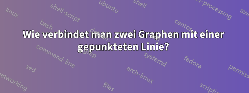 Wie verbindet man zwei Graphen mit einer gepunkteten Linie?