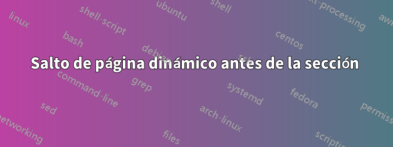 Salto de página dinámico antes de la sección