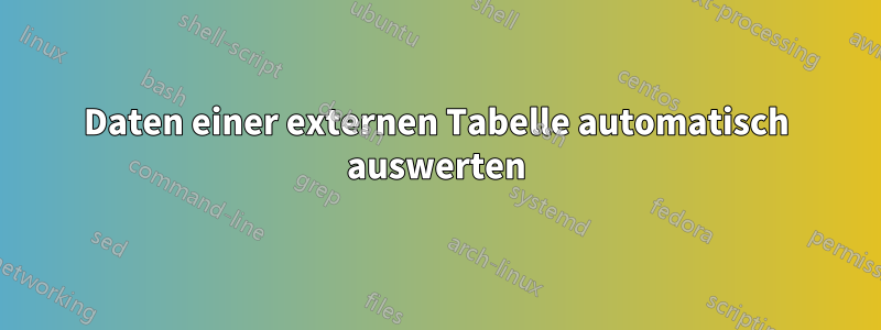 Daten einer externen Tabelle automatisch auswerten