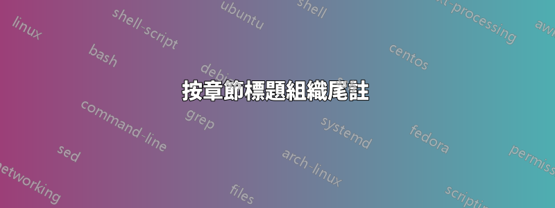按章節標題組織尾註