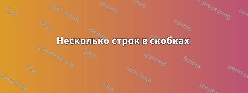 Несколько строк в скобках