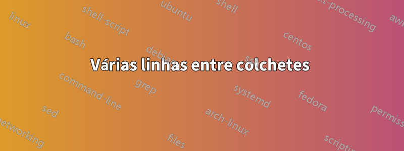 Várias linhas entre colchetes