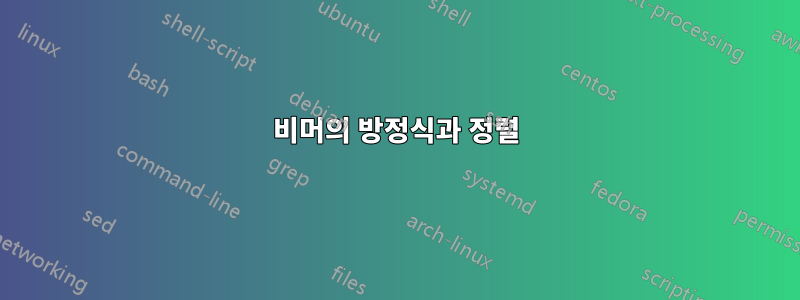 비머의 방정식과 정렬
