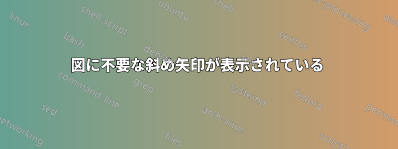 図に不要な斜め矢印が表示されている