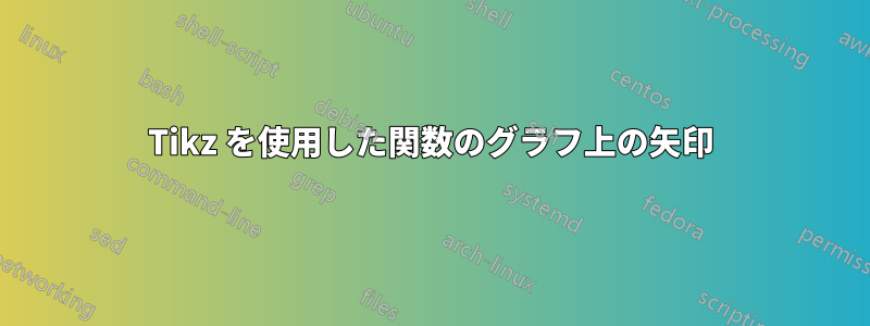 Tikz を使用した関数のグラフ上の矢印