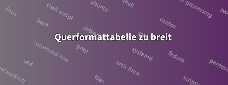 Querformattabelle zu breit