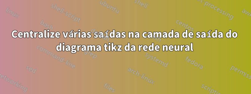 Centralize várias saídas na camada de saída do diagrama tikz da rede neural