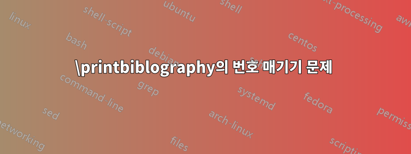 \printbiblography의 번호 매기기 문제