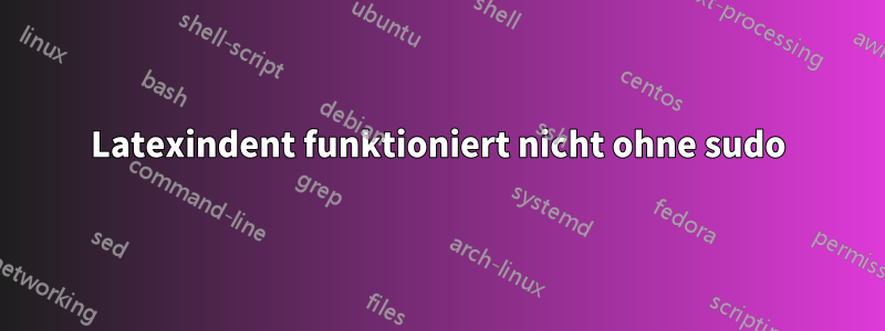 Latexindent funktioniert nicht ohne sudo