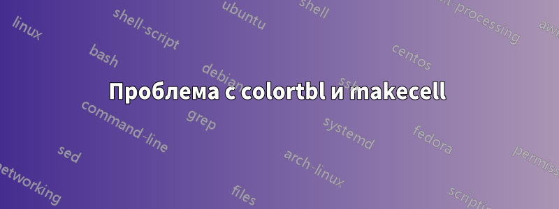 Проблема с colortbl и makecell