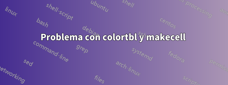 Problema con colortbl y makecell