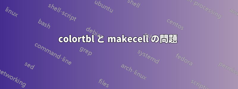 colortbl と makecell の問題
