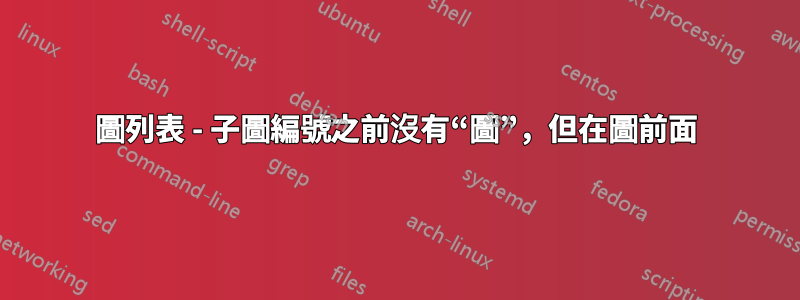 圖列表 - 子圖編號之前沒有“圖”，但在圖前面