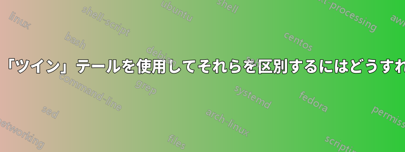 重ね合わせた矢印：「ツイン」テールを使用してそれらを区別するにはどうすればよいでしょうか?