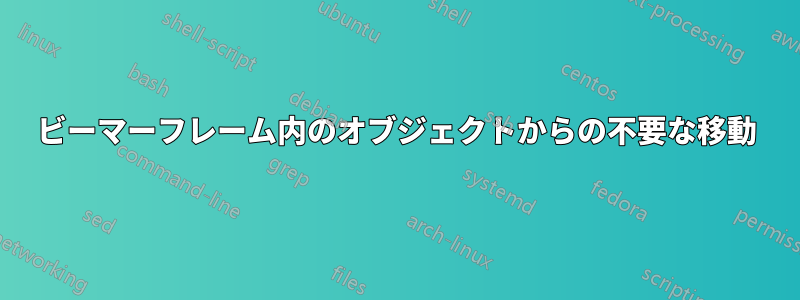 ビーマーフレーム内のオブジェクトからの不要な移動