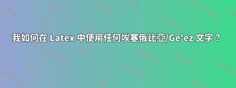 我如何在 Latex 中使用任何埃塞俄比亞/Ge'ez 文字？