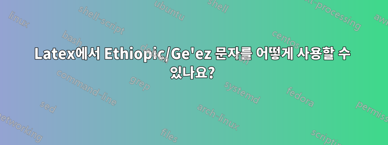 Latex에서 Ethiopic/Ge'ez 문자를 어떻게 사용할 수 있나요?