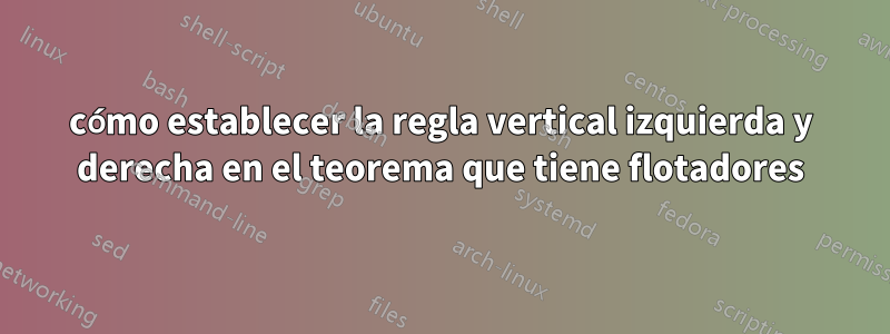 cómo establecer la regla vertical izquierda y derecha en el teorema que tiene flotadores
