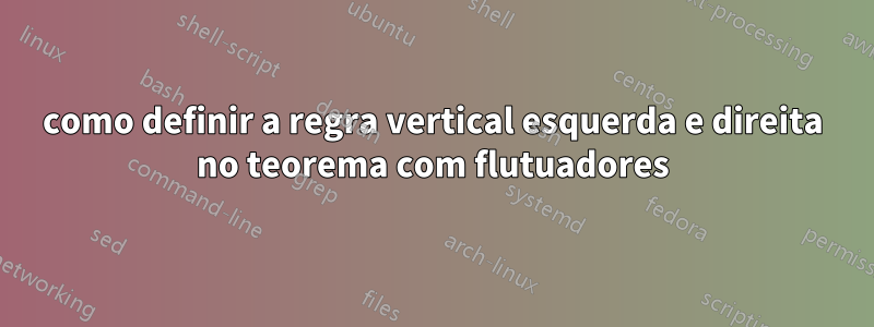 como definir a regra vertical esquerda e direita no teorema com flutuadores
