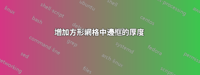 增加方形網格中邊框的厚度