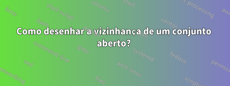 Como desenhar a vizinhança de um conjunto aberto?