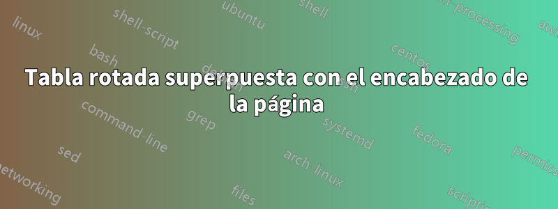 Tabla rotada superpuesta con el encabezado de la página