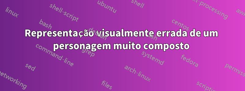 Representação visualmente errada de um personagem muito composto