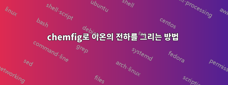 chemfig로 이온의 전하를 그리는 방법