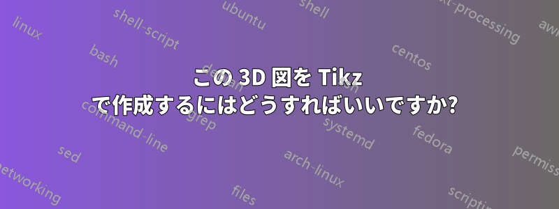 この 3D 図を Tikz で作成するにはどうすればいいですか? 