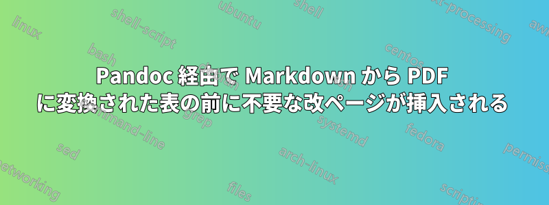 Pandoc 経由で Markdown から PDF に変換された表の前に不要な改ページが挿入される