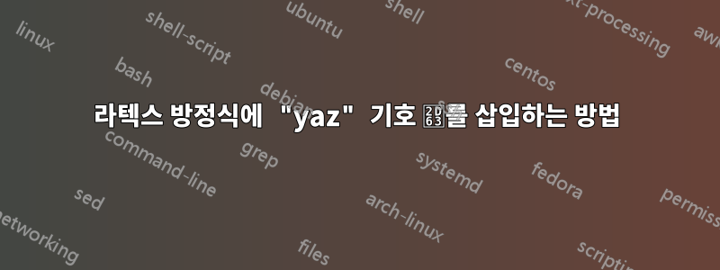 라텍스 방정식에 "yaz" 기호 ⵣ를 삽입하는 방법