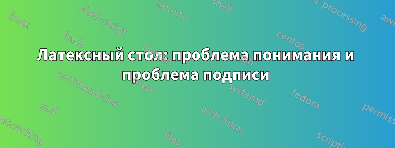 Латексный стол: проблема понимания и проблема подписи