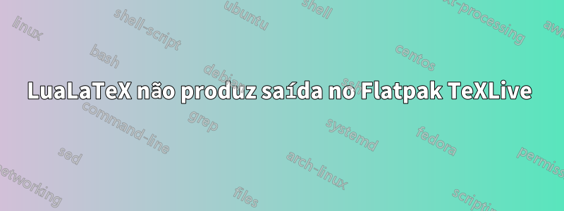 LuaLaTeX não produz saída no Flatpak TeXLive