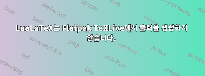 LuaLaTeX는 Flatpak TeXLive에서 출력을 생성하지 않습니다.