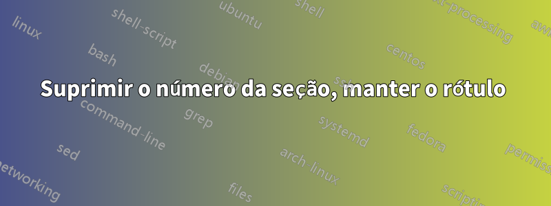 Suprimir o número da seção, manter o rótulo
